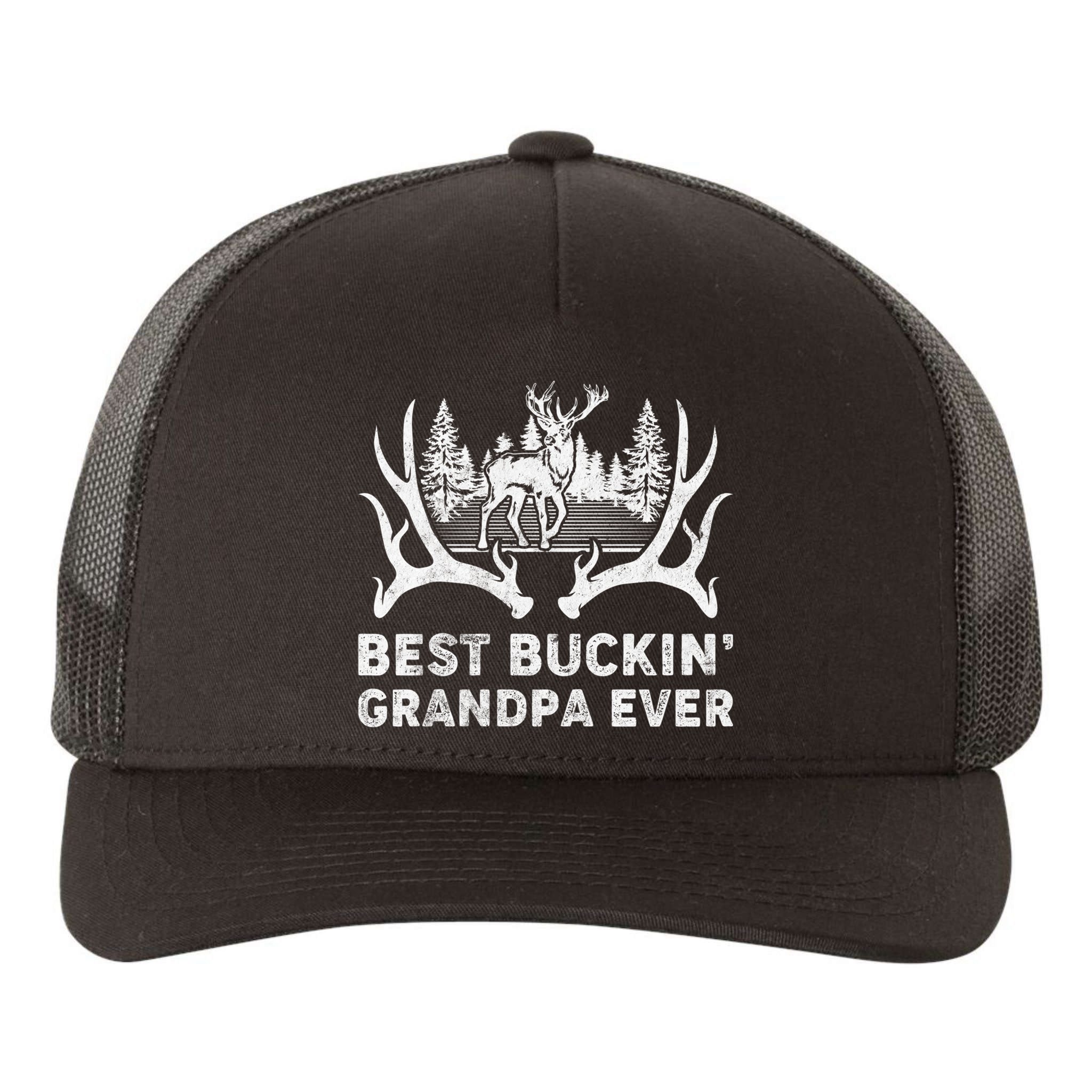Best Buckin Grandpa Ever Deer Hunting Fathers Day Gift Yupoong Adult 5-Panel Trucker Hat