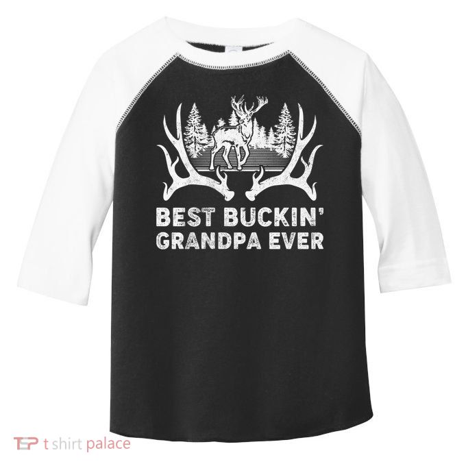 Best Buckin Grandpa Ever Deer Hunting Fathers Day Gift Toddler Fine Jersey T-Shirt