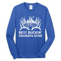 Best Buckin Grandpa Ever Deer Hunting Fathers Day Gift Tall Long Sleeve T-Shirt