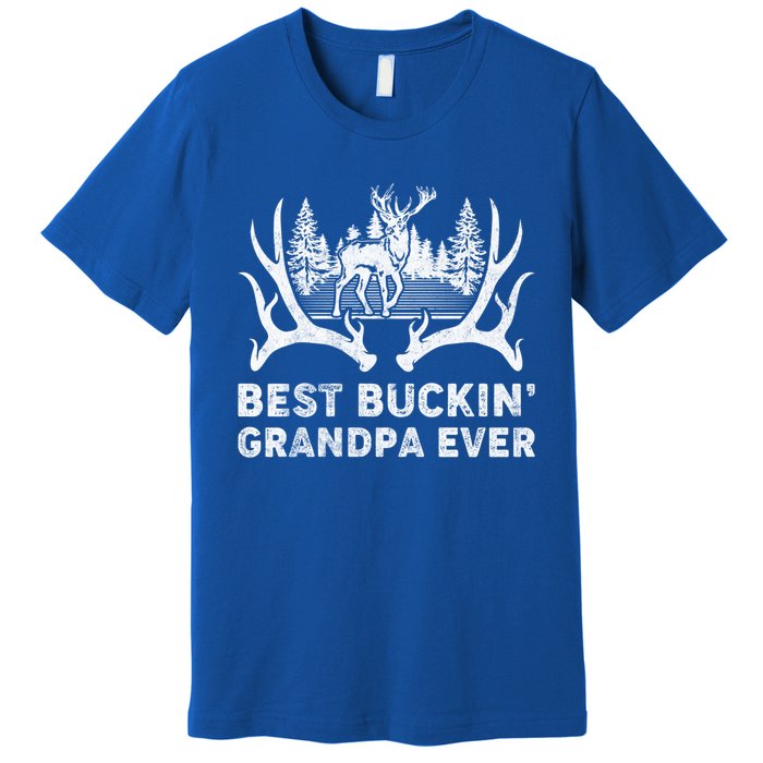 Best Buckin Grandpa Ever Deer Hunting Fathers Day Gift Premium T-Shirt