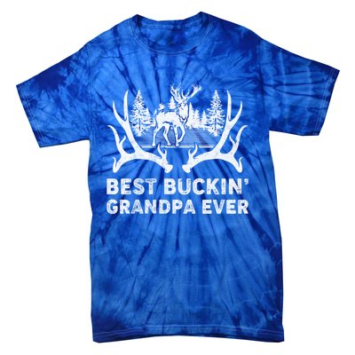 Best Buckin Grandpa Ever Deer Hunting Fathers Day Gift Tie-Dye T-Shirt