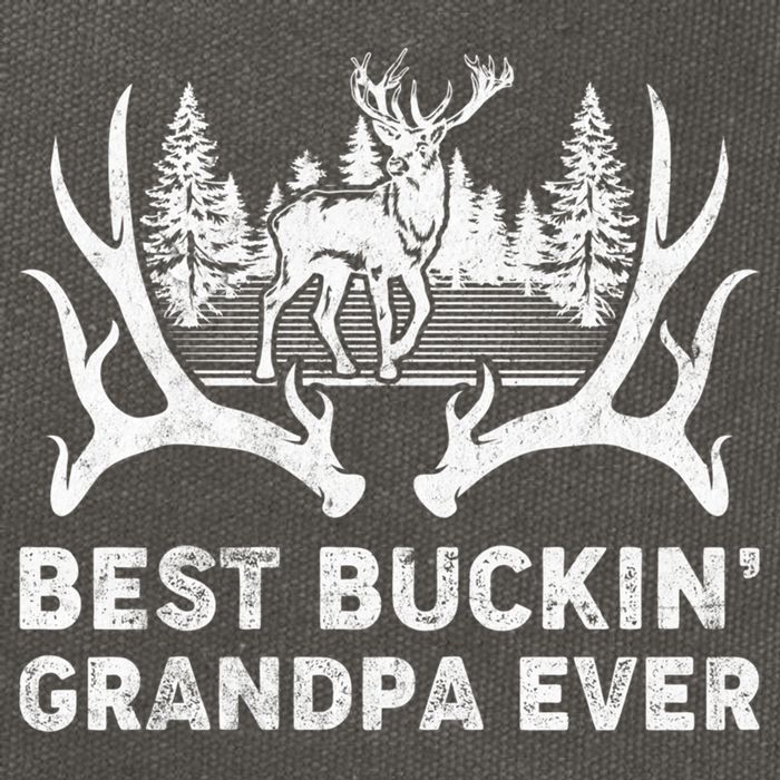 Best Buckin Grandpa Ever Deer Hunting Fathers Day Gift Cotton Canvas Backpack