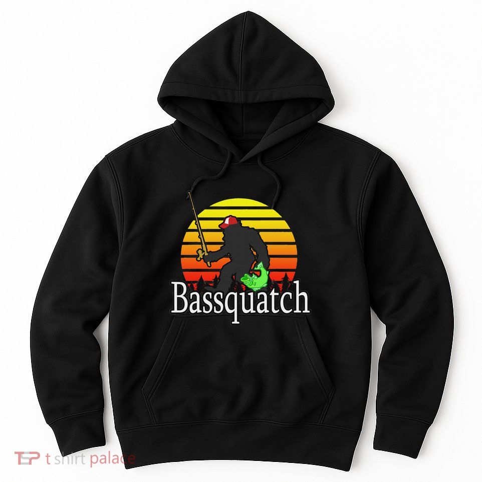 Bassquatch Bigfoot Gifts For Fishing Sasquatch Hoodie