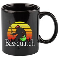 Bassquatch Bigfoot Gifts For Fishing Sasquatch 11oz C Handle Ceramic Mug