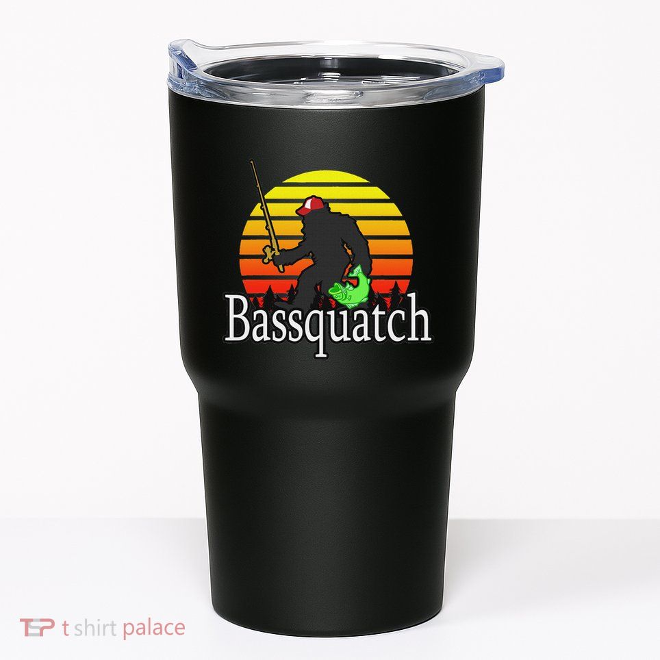 Bassquatch Bigfoot Gifts For Fishing Sasquatch Tumbler