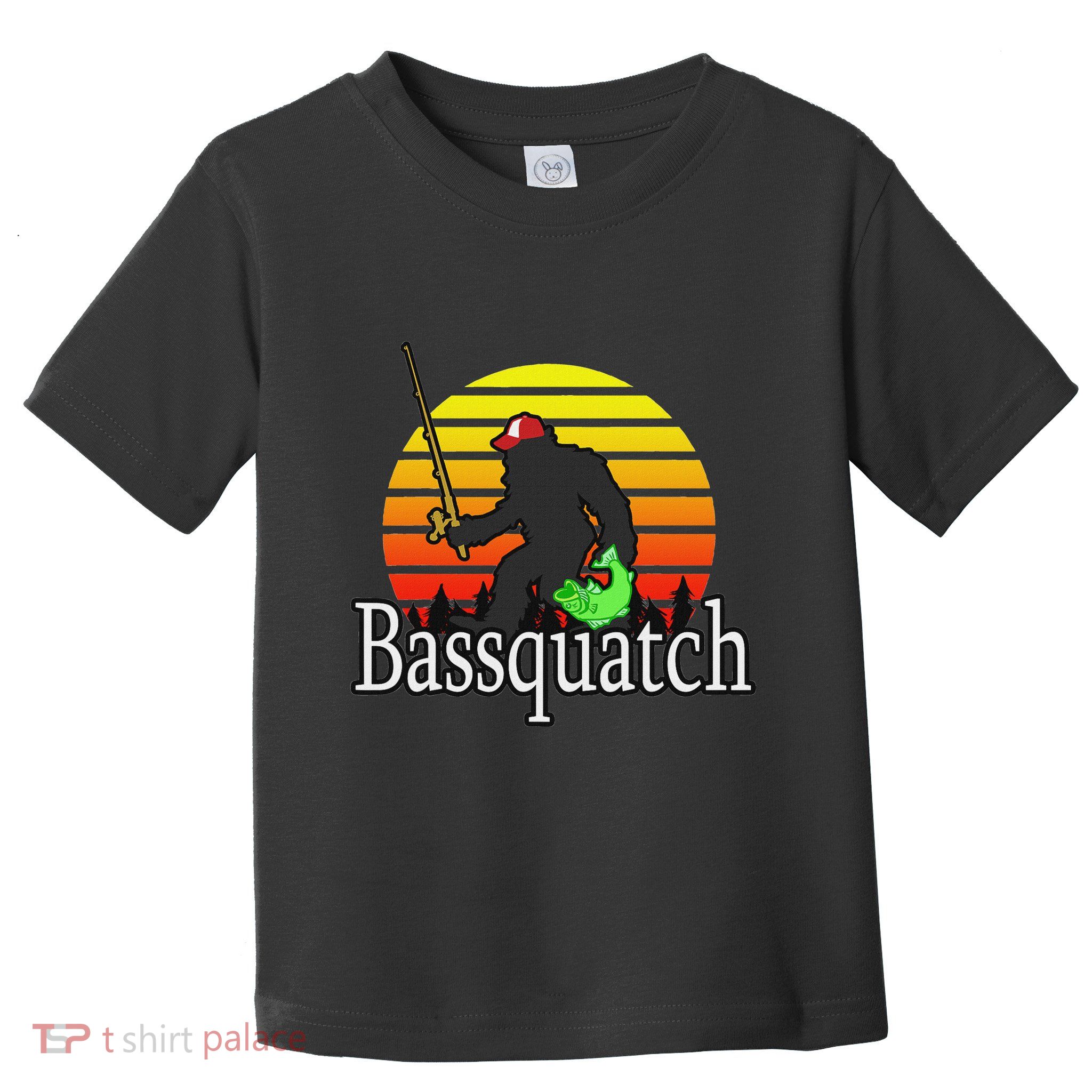 Bassquatch Bigfoot Gifts For Fishing Sasquatch Toddler T-Shirt