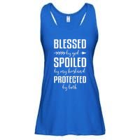 Blessed By God Spoiled By My Husband Gift Mom Wife Gift Ladies Essential Flowy Tank