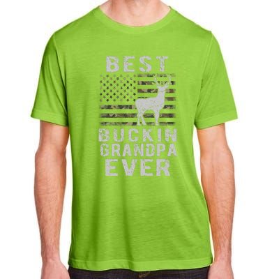 Best Bucking Grandpa Ever Camouflage US Flag Deer Hunting  Adult ChromaSoft Performance T-Shirt