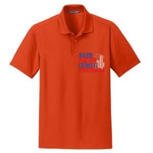 Beer Bacon Gun Freedom American Flag Usa Country Gift Dry Zone Grid Polo