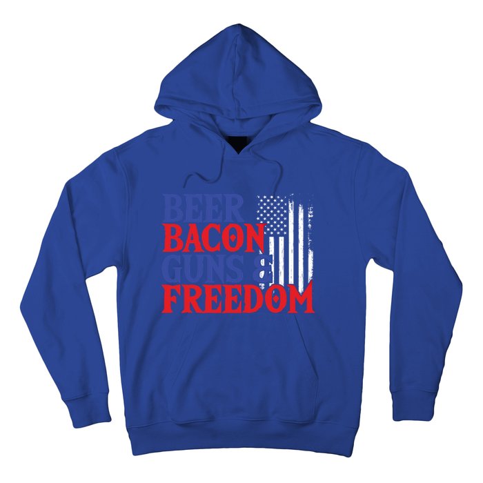 Beer Bacon Gun Freedom American Flag Usa Country Gift Hoodie