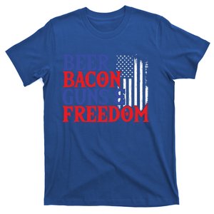 Beer Bacon Gun Freedom American Flag Usa Country Gift T-Shirt