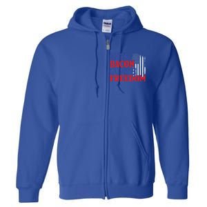 Beer Bacon Gun Freedom American Flag Usa Country Gift Full Zip Hoodie