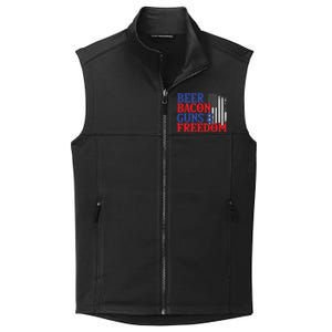 Beer Bacon Gun Freedom American Flag Usa Country Gift Collective Smooth Fleece Vest