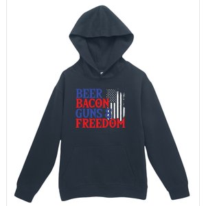 Beer Bacon Gun Freedom American Flag Usa Country Gift Urban Pullover Hoodie