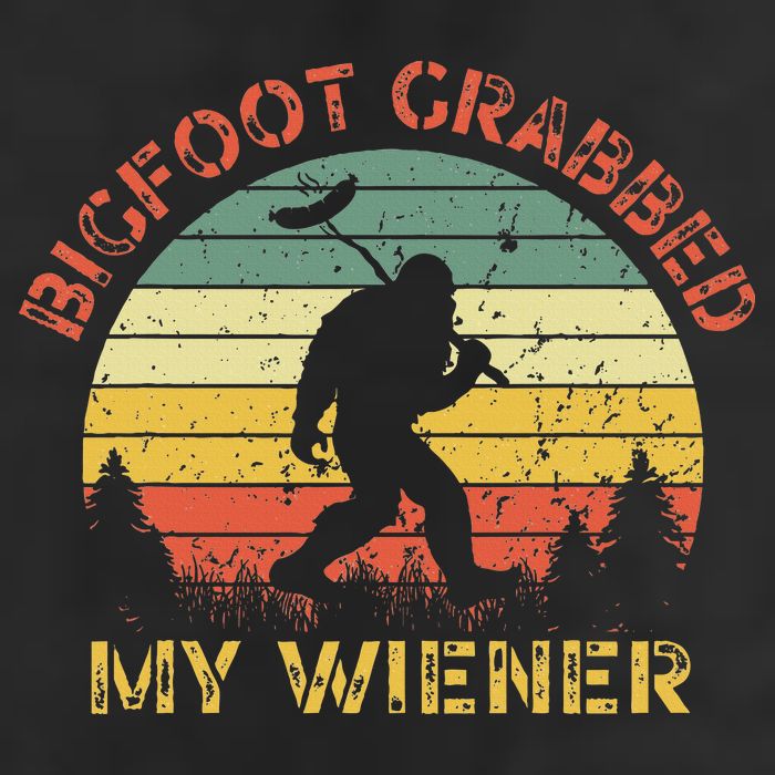 Bigfoot Bigfoot Grabbed My Wiener Design 7 Panel Mesh Trucker Snapback Hat