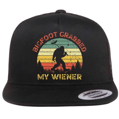 Bigfoot Bigfoot Grabbed My Wiener Design Flat Bill Trucker Hat