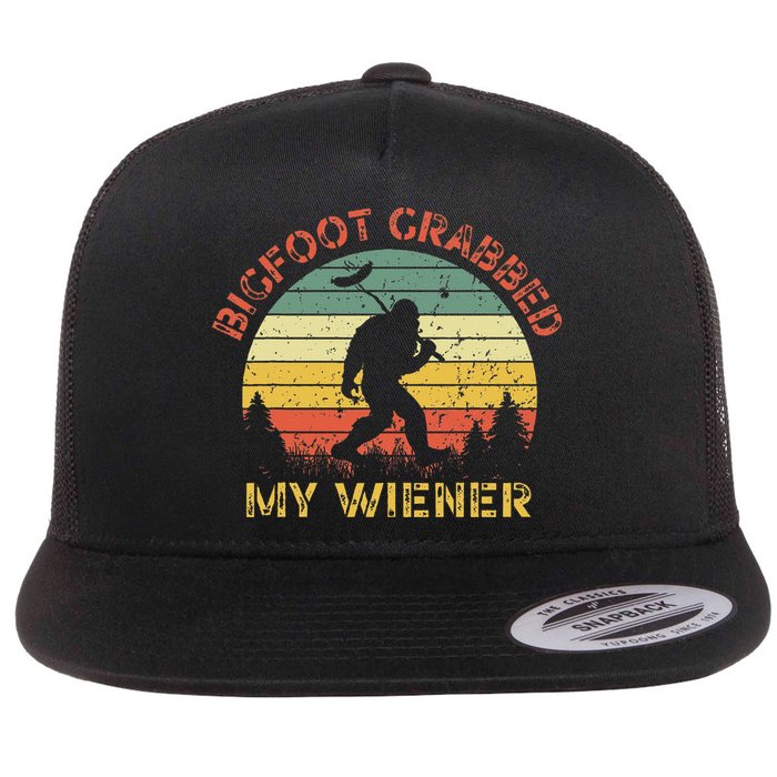 Bigfoot Bigfoot Grabbed My Wiener Design Flat Bill Trucker Hat
