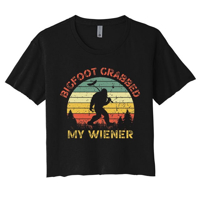 Bigfoot Bigfoot Grabbed My Wiener Design Crop Top