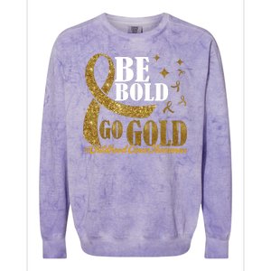 Be Bold Go Gold Childhood Cancer Awareness Colorblast Crewneck Sweatshirt