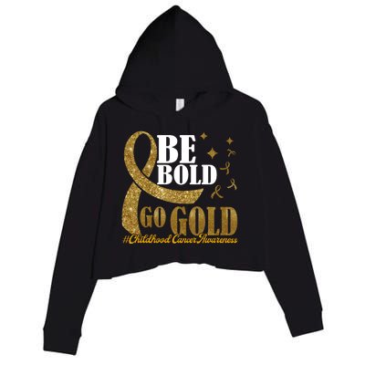 Be Bold Go Gold Childhood Cancer Awareness Crop Fleece Hoodie