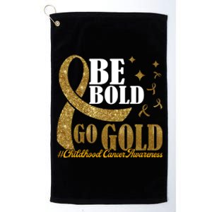 Be Bold Go Gold Childhood Cancer Awareness Platinum Collection Golf Towel