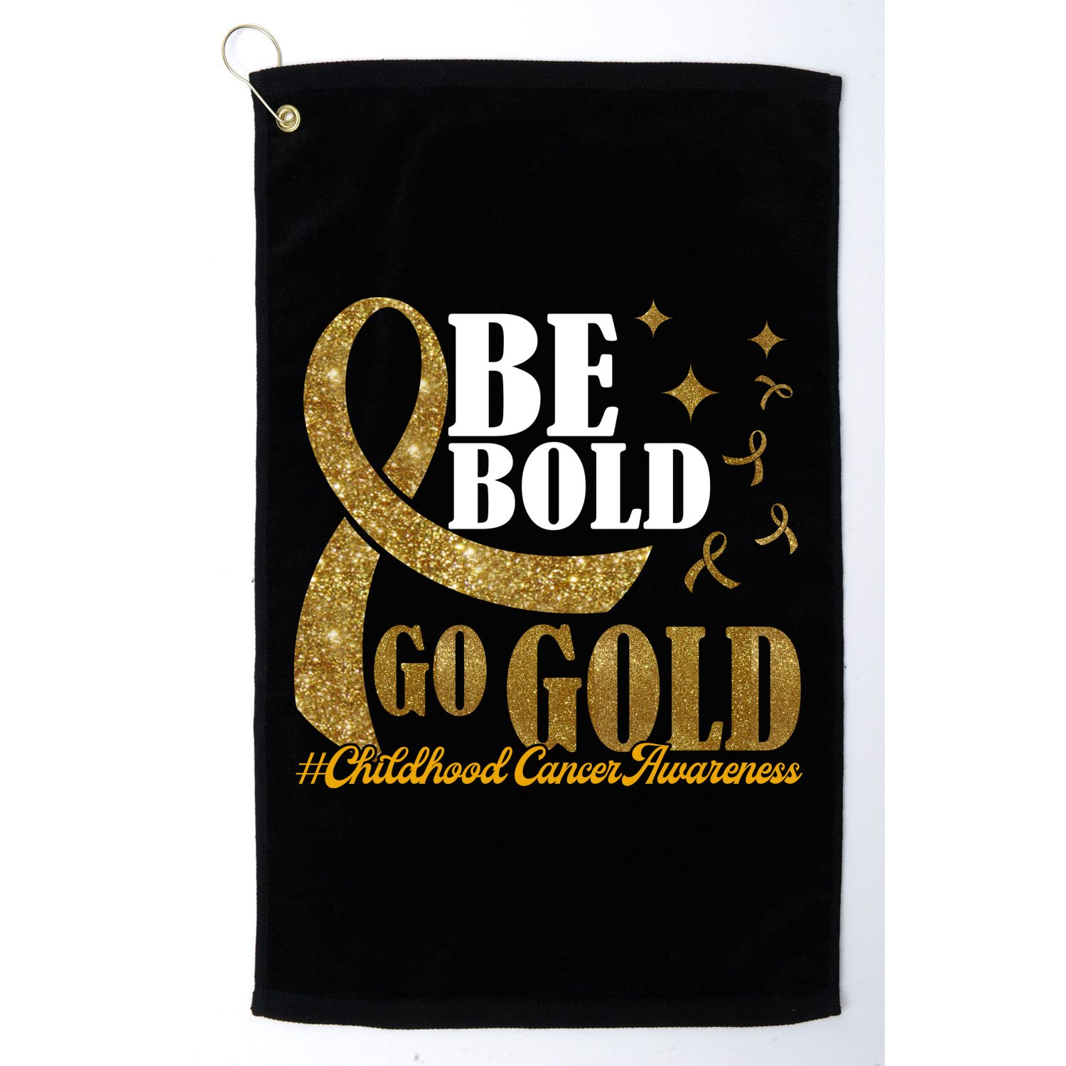 Be Bold Go Gold Childhood Cancer Awareness Golf Towel
