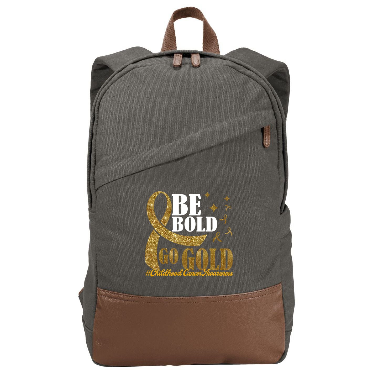 Be Bold Go Gold Childhood Cancer Awareness Cotton Canvas Backpack