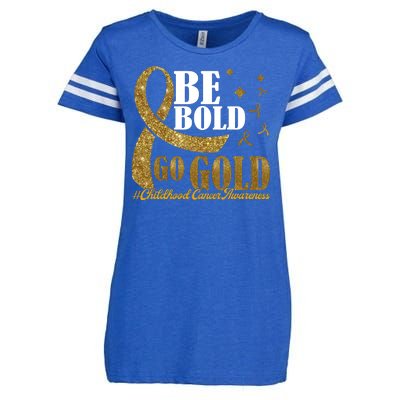 Be Bold Go Gold Childhood Cancer Awareness Enza Ladies Jersey Football T-Shirt