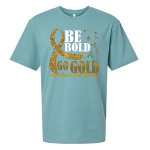 Be Bold Go Gold Childhood Cancer Awareness Sueded Cloud Jersey T-Shirt