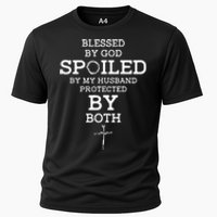 Blessed By God Spoiled By My Husband Protected By Both Funny Cooling Performance Crew T-Shirt