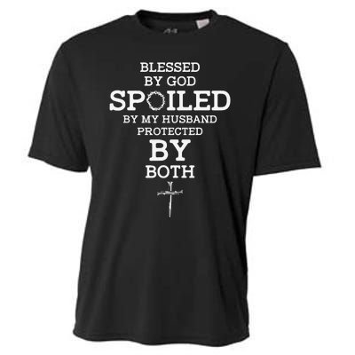 Blessed By God Spoiled By My Husband Protected By Both Funny Cooling Performance Crew T-Shirt