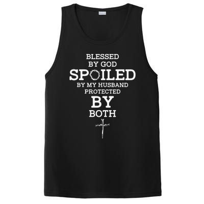 Blessed By God Spoiled By My Husband Protected By Both Funny PosiCharge Competitor Tank