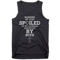 Blessed By God Spoiled By My Husband Protected By Both Funny Tank Top