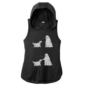 Boo Boop Ghost Dog Halloween Ladies PosiCharge Tri-Blend Wicking Draft Hoodie Tank