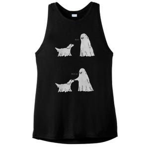 Boo Boop Ghost Dog Halloween Ladies PosiCharge Tri-Blend Wicking Tank