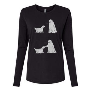 Boo Boop Ghost Dog Halloween Womens Cotton Relaxed Long Sleeve T-Shirt