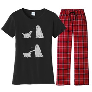 Boo Boop Ghost Dog Halloween Women's Flannel Pajama Set