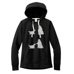 Boo Boop Ghost Dog Halloween Women's Fleece Hoodie