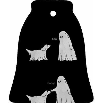 Boo Boop Ghost Dog Halloween Ceramic Bell Ornament