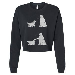 Boo Boop Ghost Dog Halloween Cropped Pullover Crew