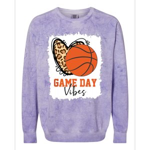 Bleached Basketball Game Day Vibes Basketball Mom Game Day Colorblast Crewneck Sweatshirt