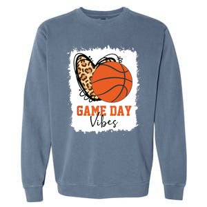 Bleached Basketball Game Day Vibes Basketball Mom Game Day Garment-Dyed Sweatshirt