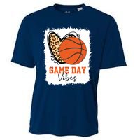 Bleached Basketball Game Day Vibes Basketball Mom Game Day Cooling Performance Crew T-Shirt