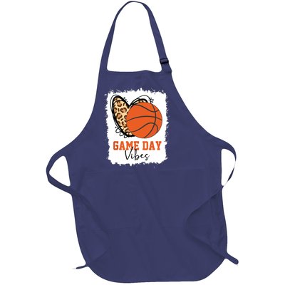 Bleached Basketball Game Day Vibes Basketball Mom Game Day Full-Length Apron With Pockets