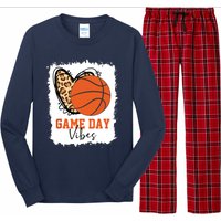 Bleached Basketball Game Day Vibes Basketball Mom Game Day Long Sleeve Pajama Set