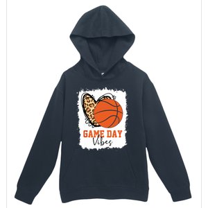 Bleached Basketball Game Day Vibes Basketball Mom Game Day Urban Pullover Hoodie