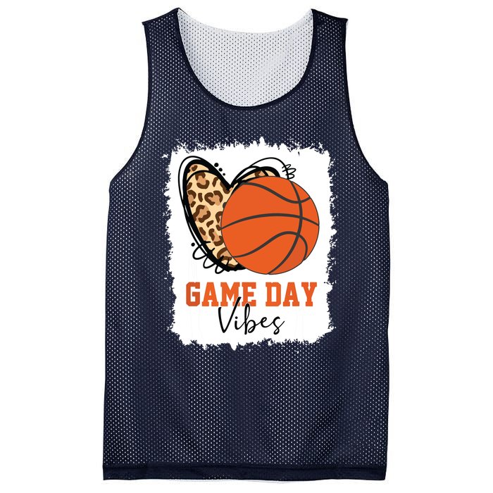 Bleached Basketball Game Day Vibes Basketball Mom Game Day Mesh Reversible Basketball Jersey Tank