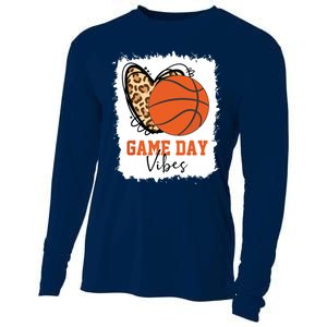 Bleached Basketball Game Day Vibes Basketball Mom Game Day Cooling Performance Long Sleeve Crew