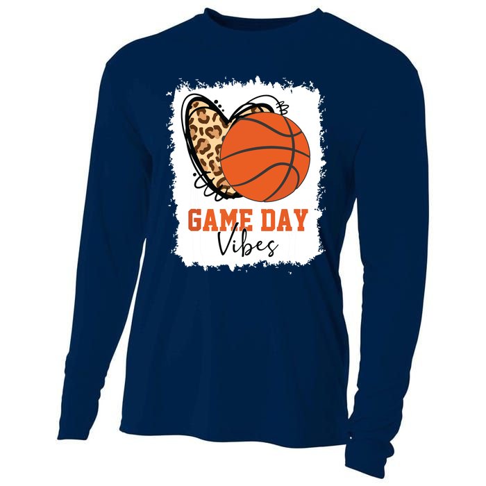 Bleached Basketball Game Day Vibes Basketball Mom Game Day Cooling Performance Long Sleeve Crew