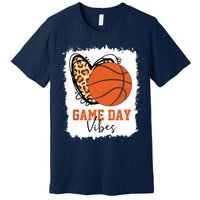 Bleached Basketball Game Day Vibes Basketball Mom Game Day Premium T-Shirt